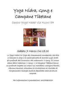 Yoga Nidra Gong e Campane Tibetane - Sabato 7 Marzo 2020 