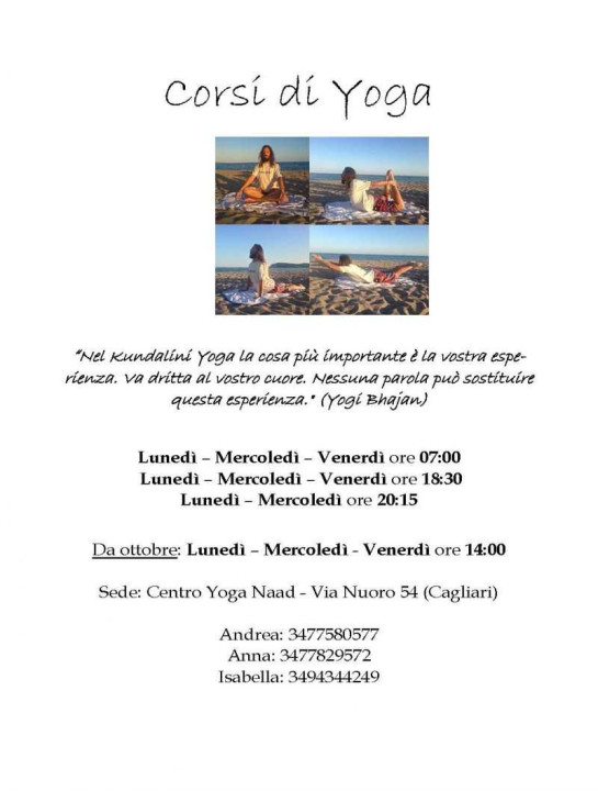 Cagliari - Centro Yoga Naad - ripresa dei corsi